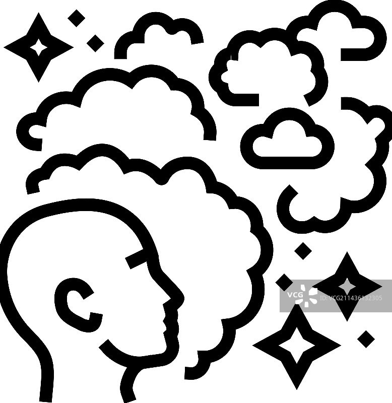 正念冥想瑜伽线性图标图片素材