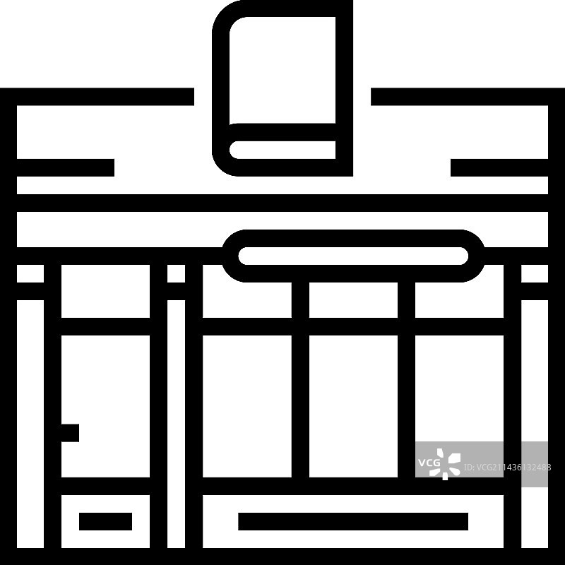 书店线条图标图片素材