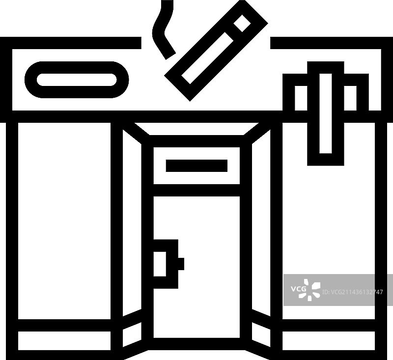 烟草店线性图标图片素材