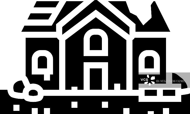 房屋损毁灾难标志符号图片素材