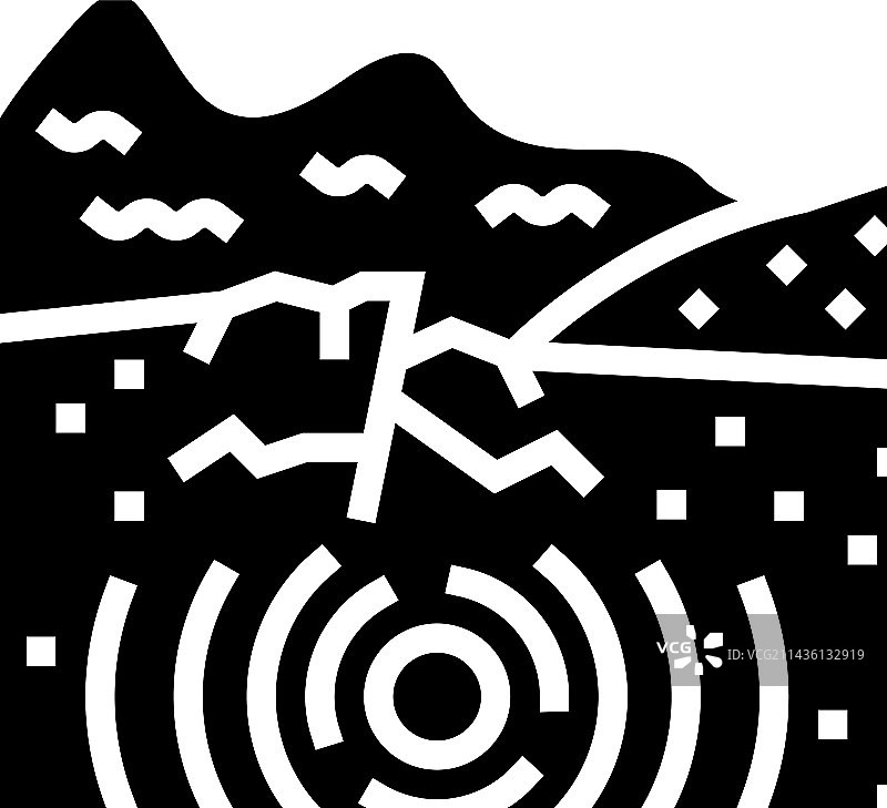 海啸地震 Glyph 图标图片素材