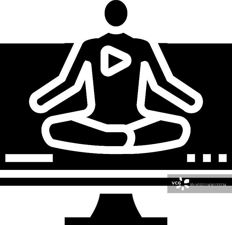 网络在线瑜伽放松标志图标图片素材
