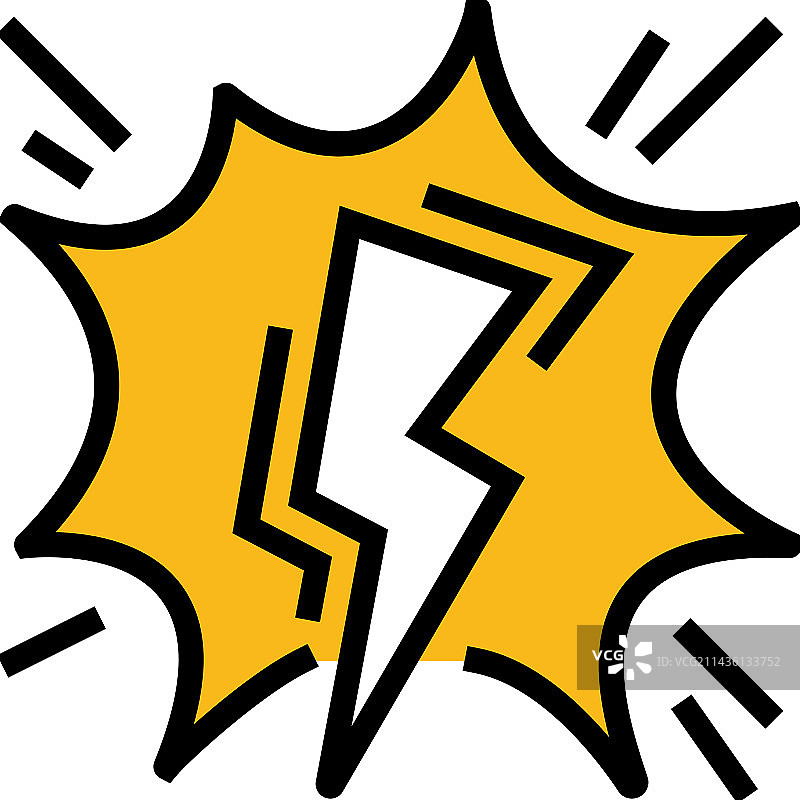 闪电电力彩色图标图片素材