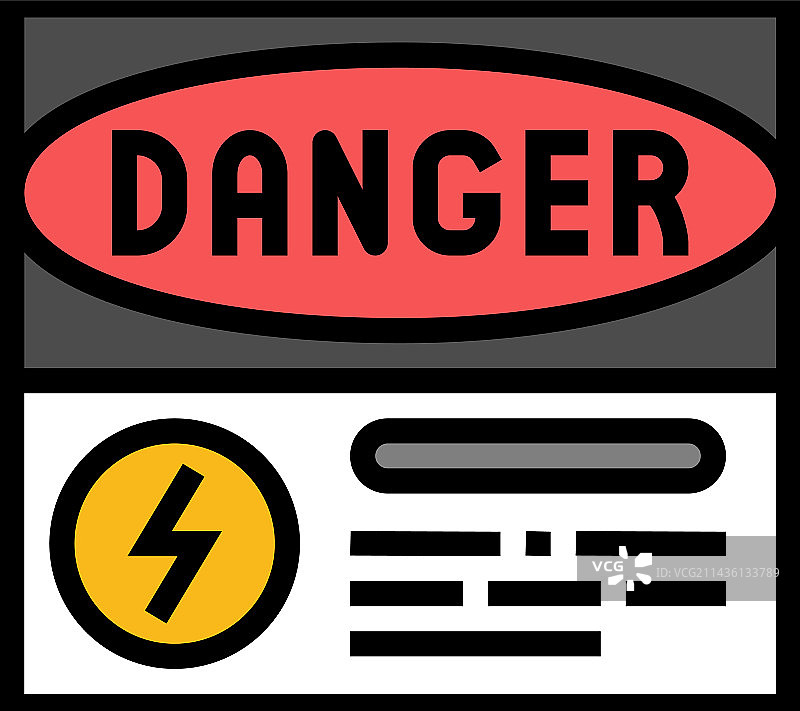 危险：电力彩色图标图片素材