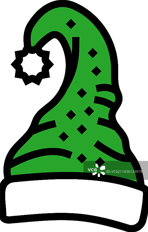 圣诞精灵帽子彩色图标图片素材