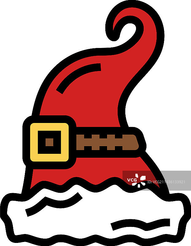 精灵圣诞帽彩色图标图片素材