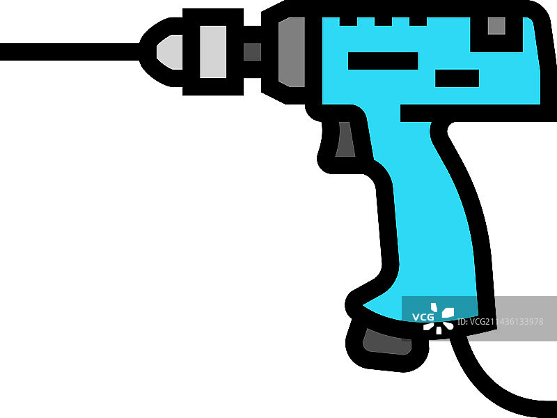 气动钻工具彩色图标图片素材