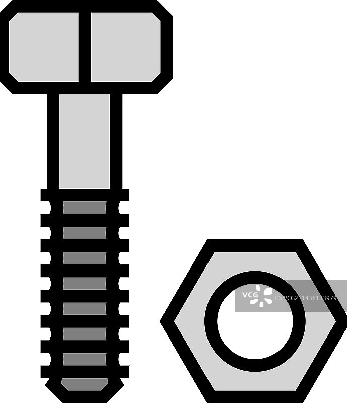 螺母螺栓工具彩色图标图片素材