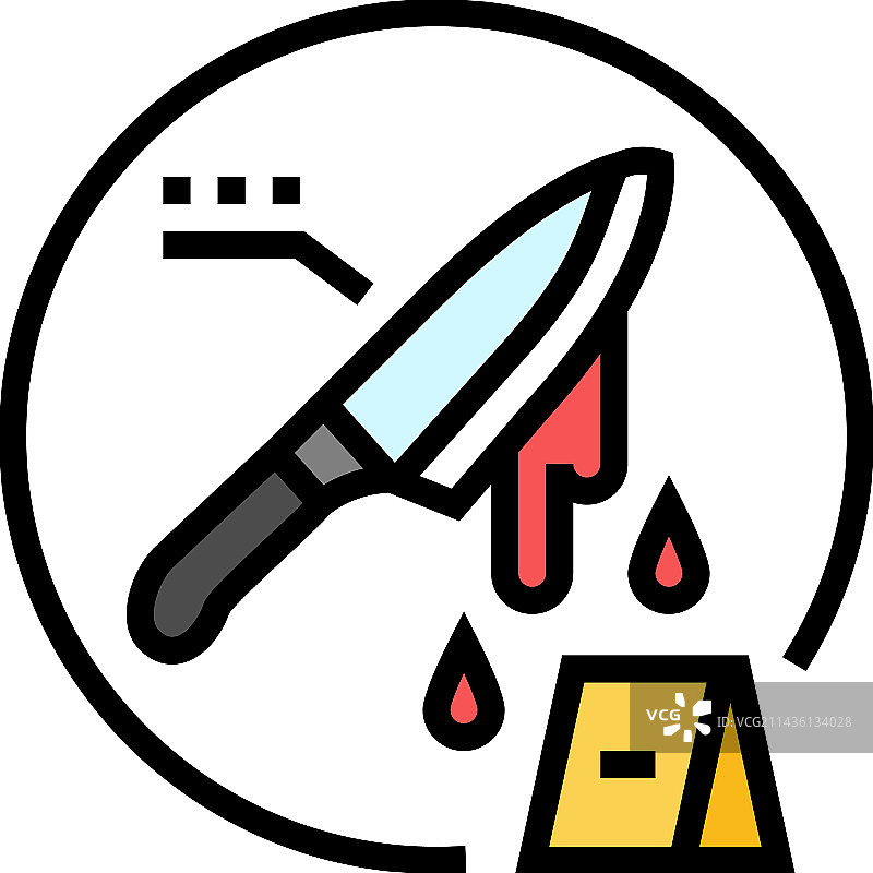 犯罪物证彩色图标图片素材