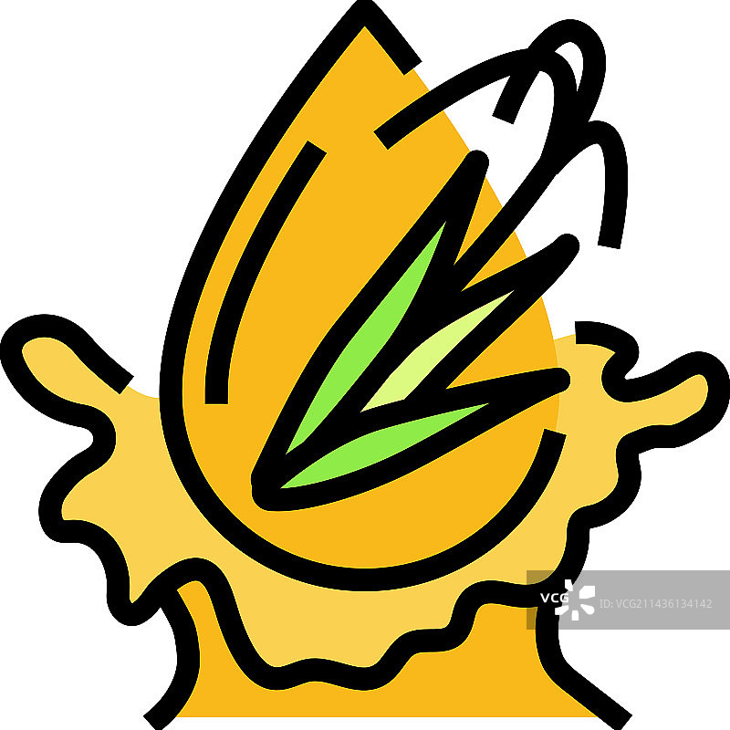 黄色稻米油液体图标图片素材