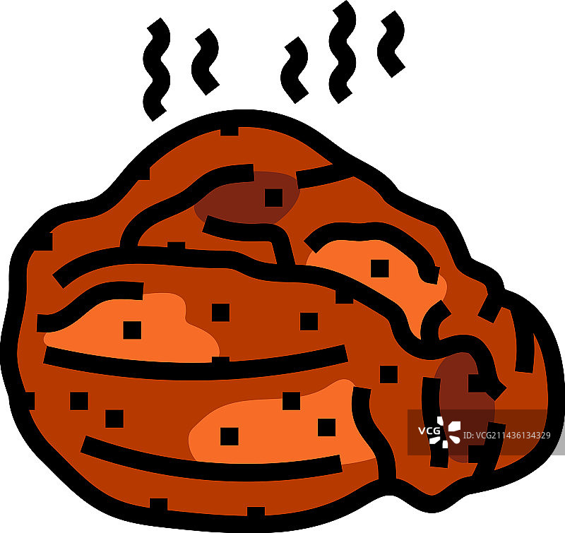 烟熏火腿彩色图标图片素材