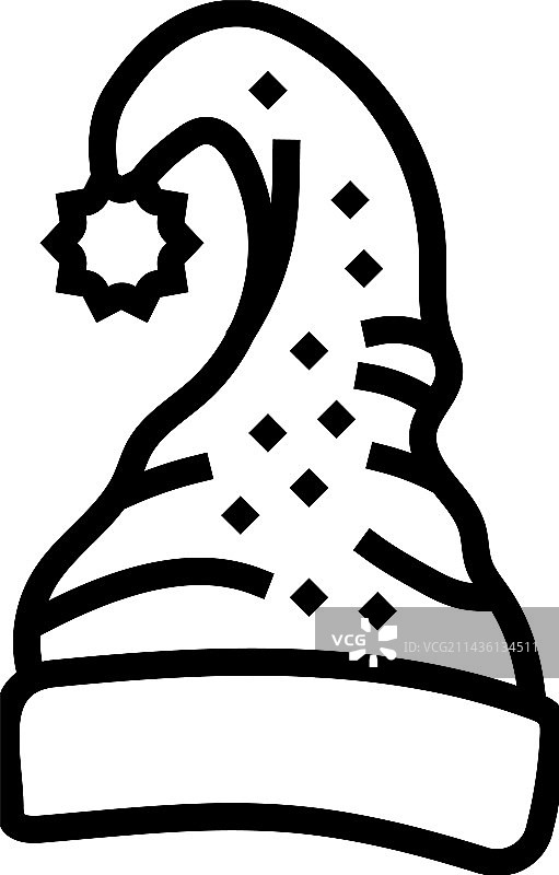 圣诞精灵帽子线条图标图片素材