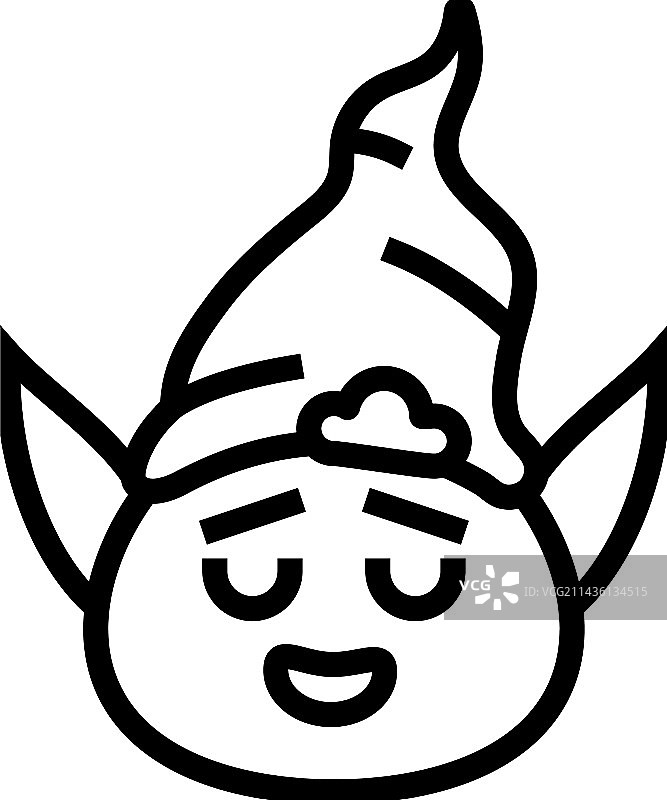 小精灵头像线性图标图片素材