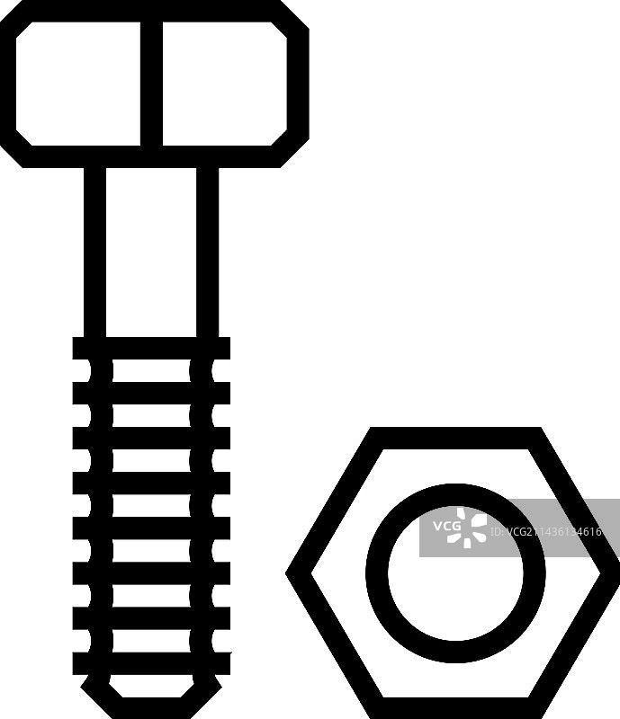 螺母和螺栓工具工作线条图标图片素材