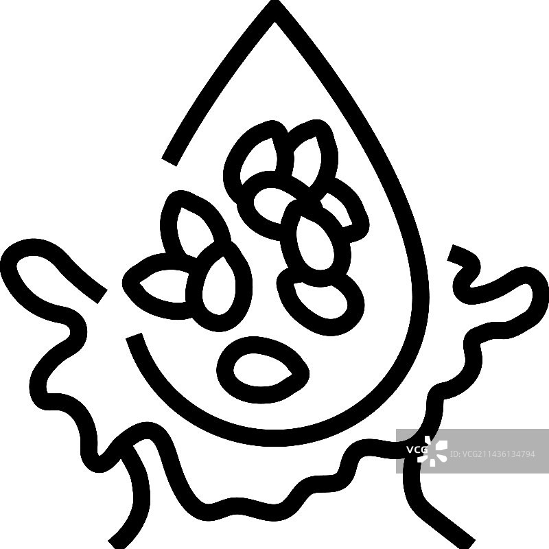 液体黄色芝麻油线性图标图片素材