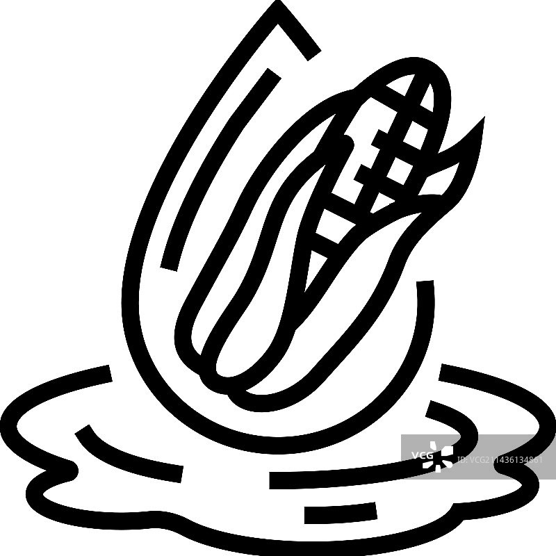 玉米油黄色线条图标图片素材