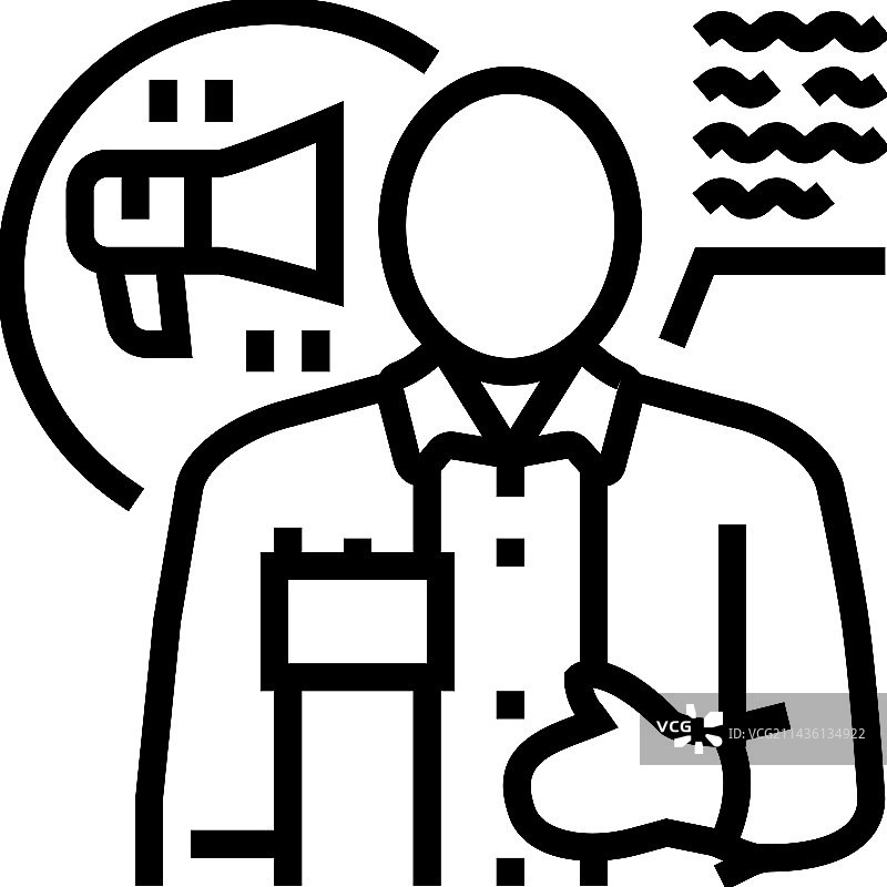 沟通者科学家工人线性图标图片素材