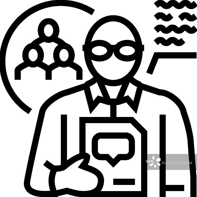 社会科学家线性图标图片素材