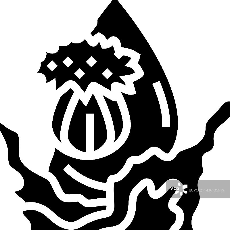 红花籽油黄色液体字形图标图片素材