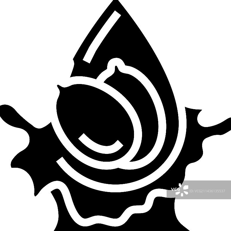 南瓜籽油黄色液体字形图标图片素材