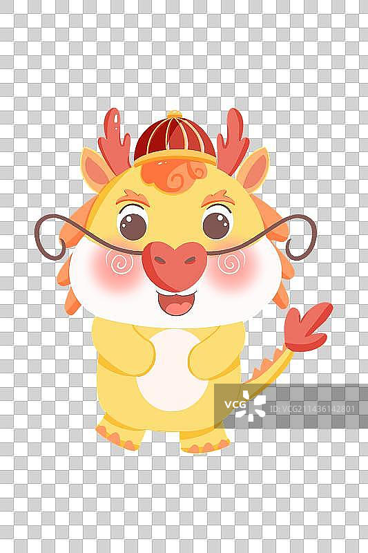 一只可爱肥嘟嘟的龙年元素图片素材