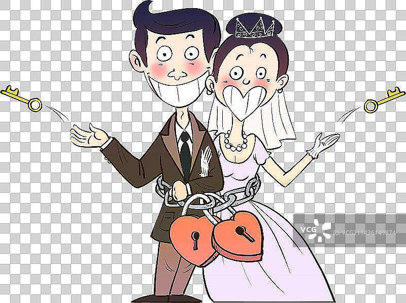 相爱的新郎新娘人物元素图片素材