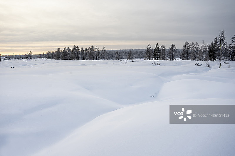 多年冻土退化后地貌的改变，俄罗斯萨哈共和国图片素材