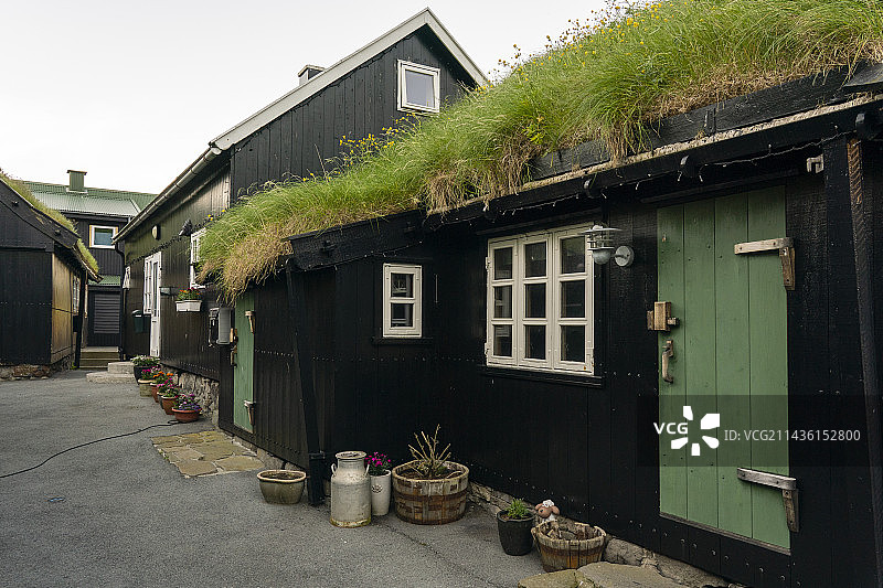 丹麦法罗群岛斯特莱默岛的Tjornuvik图片素材