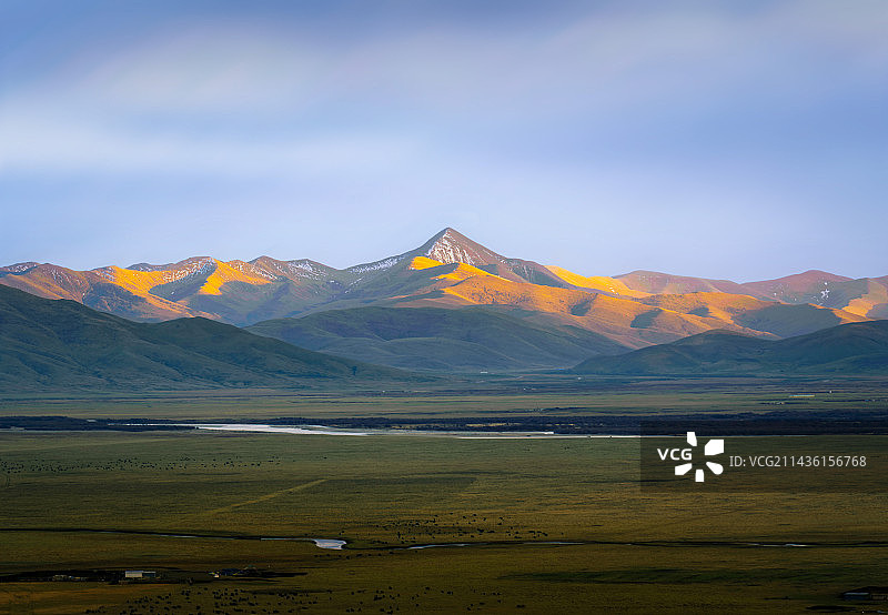 阿万仓湿地日落景致图片素材