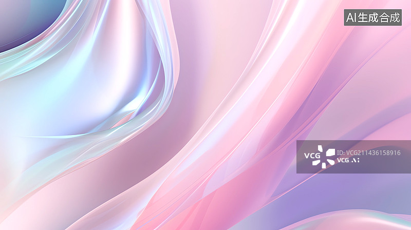 【AI数字艺术】粉色系柔和抽象曲线背景图片素材