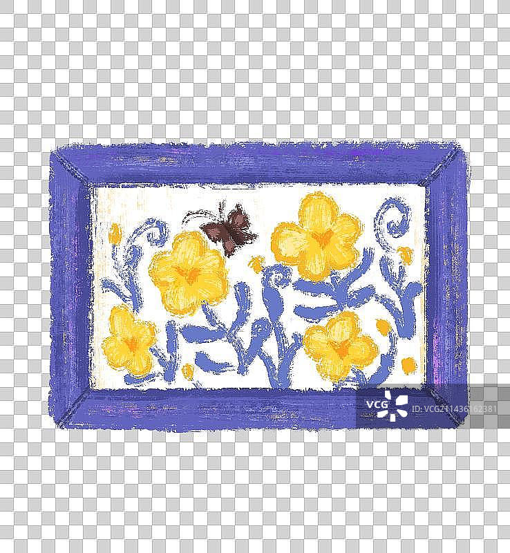 花朵相框装饰画元素图片素材