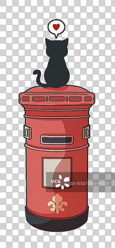 邮筒和小猫图片素材