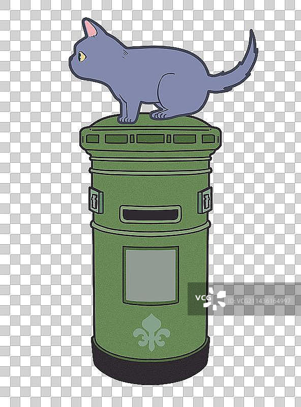 邮筒和小猫2图片素材