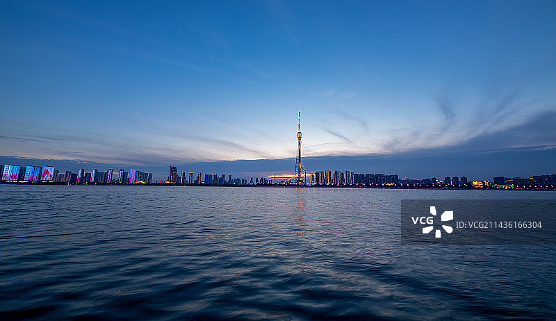 山东省临沂市沂河落日风景图片素材