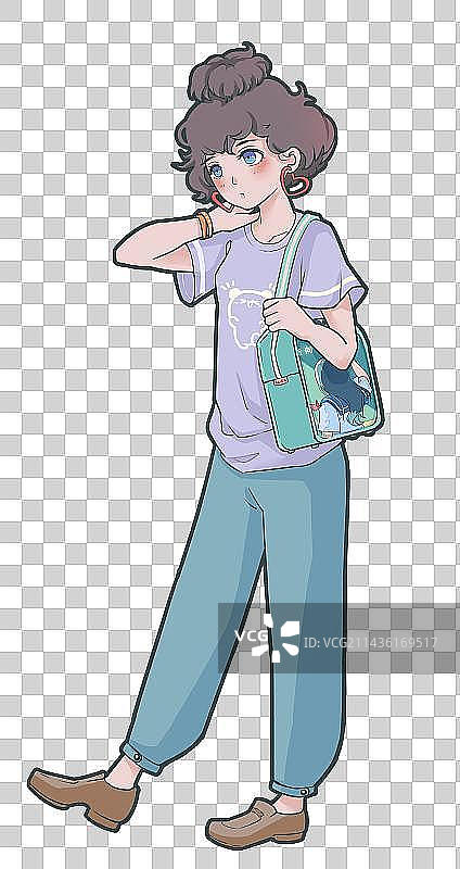 卡通少女站姿图片素材