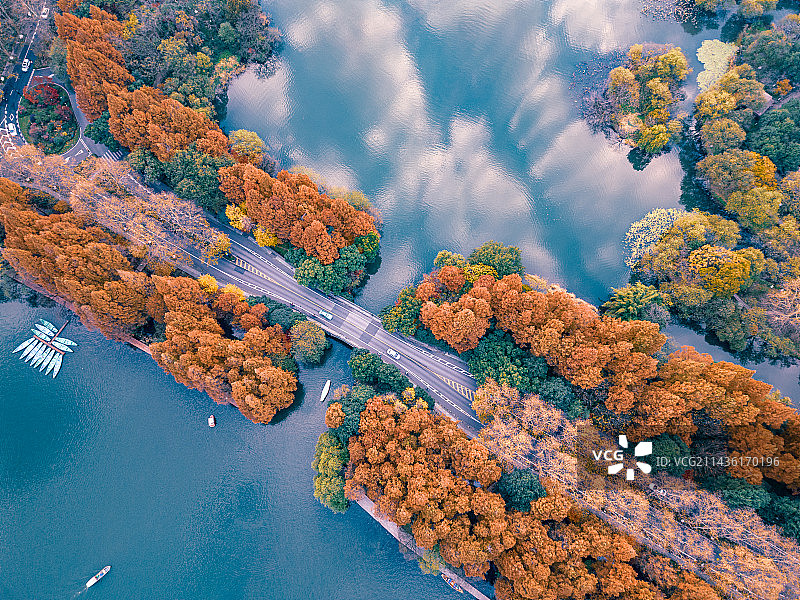 杨公堤航拍图片素材