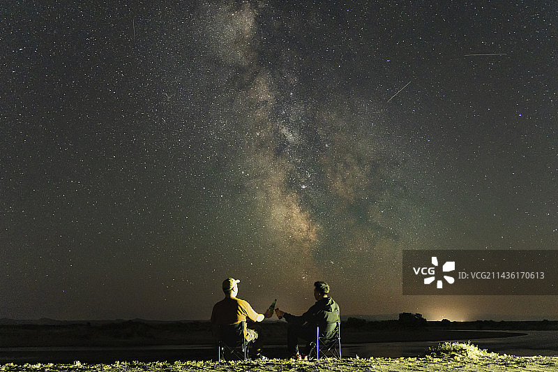 额尔齐斯河星空图片素材