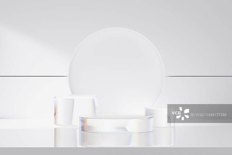 3D渲染亚克力玻璃电商展台图片素材