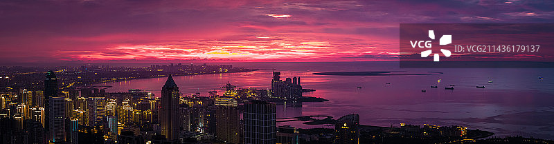 海口火烧云图片素材