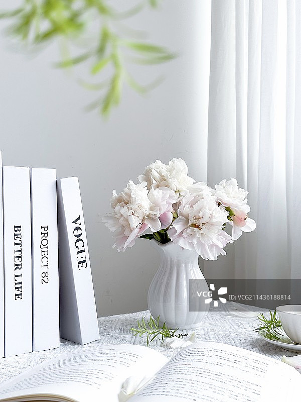 桌上的芍药图片素材