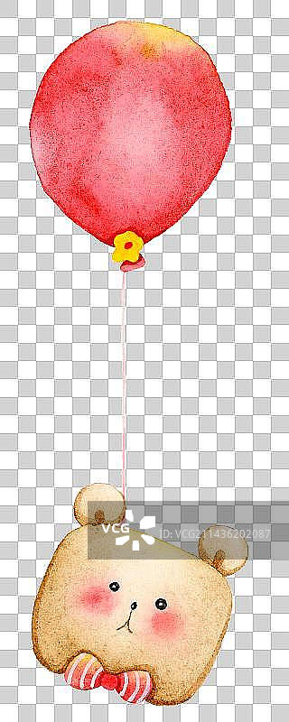 浪漫粉色气球熊礼物图片素材