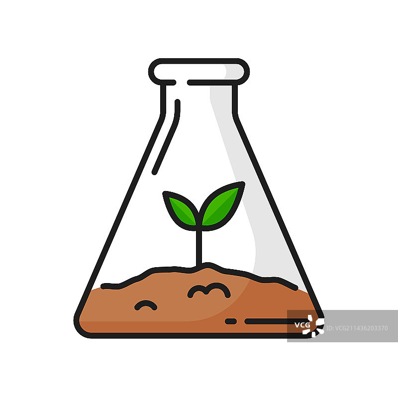 植物生长农业科学彩色线条图标图片素材
