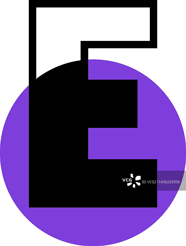 带有紫色圆圈形状的字母E图片素材