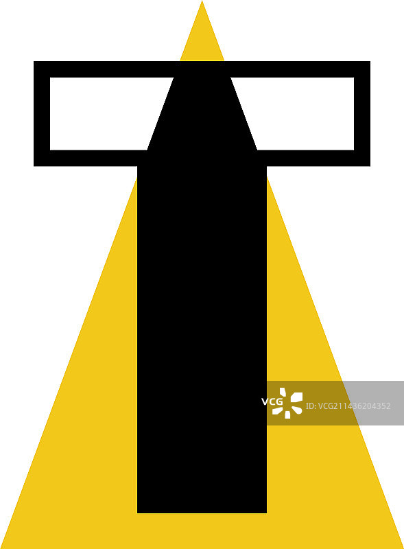 带有黄色三角形的字母T图片素材