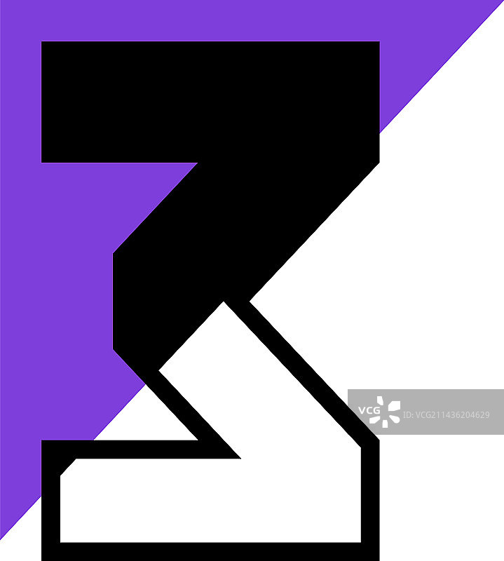 带有紫色三角形的数字3图片素材