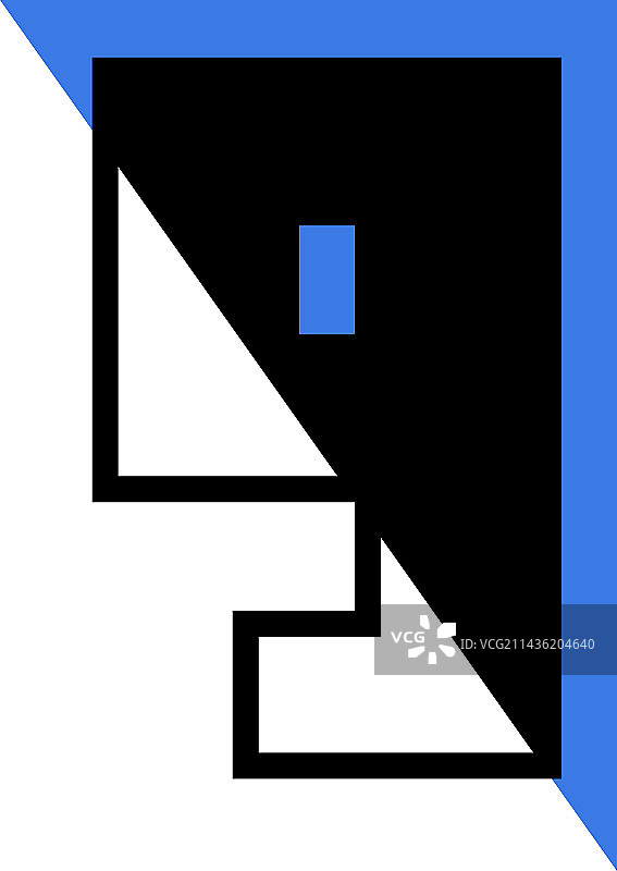 带有蓝色三角形的数字9图片素材