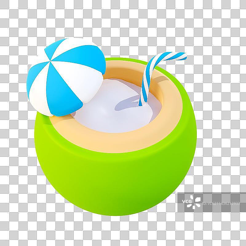 C4D立体椰子汁元素图片素材