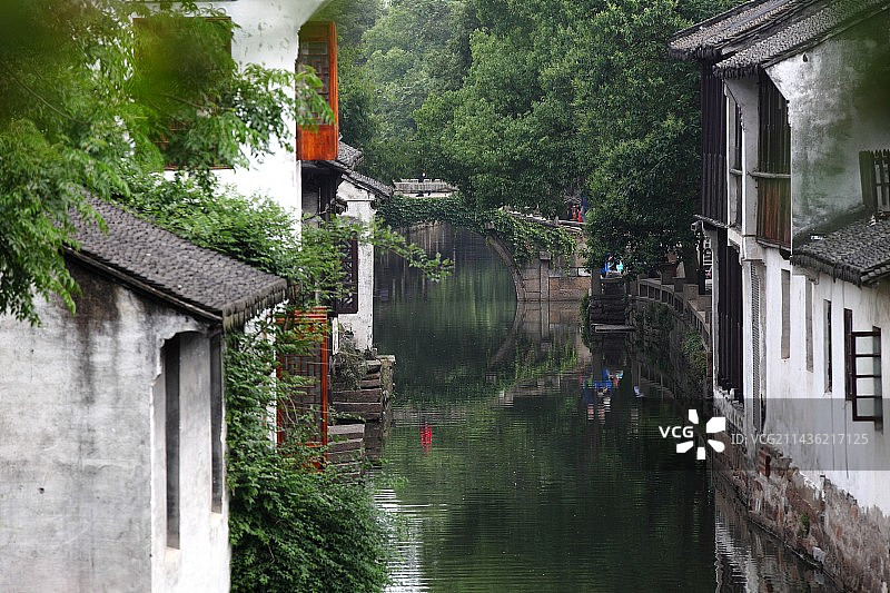 周庄古镇悠闲慢生活图片素材