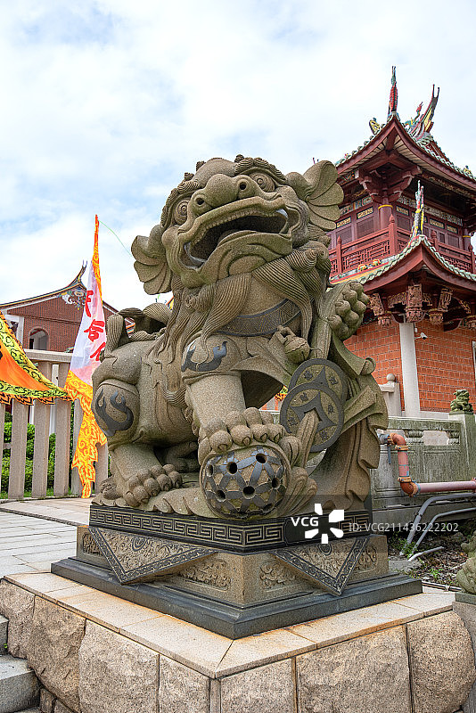 澳门妈阁庙石狮子图片素材