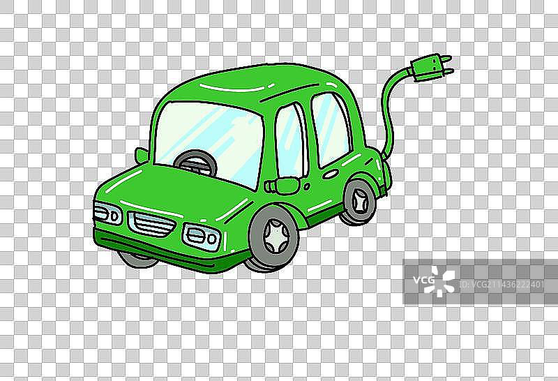 新能源汽车漫画元素图片素材